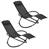 WOLTU 2er Set Schaukelliegen Outdoor, Klappbare Relaxliegen mit Kopfstütze und Armlehnen,...