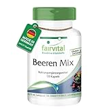 Fairvital | Beeren Mix - 120 Kapseln - Antioxidantien Kapseln - HOCHDOSIERT - VEGAN - 8 Beeren mit...