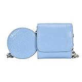 Kleine Ketten-Umhängetasche für Damen, 2 Stück Mini-Geldbörsen, PU-Alligator-Muster,...