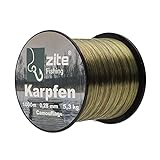 Zite Fishing Monofile Angelschnur in Camouflage – Karpfen-Schnur 0,37mm 1000m Spule - Abriebfeste...