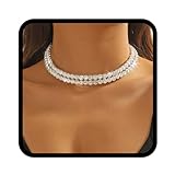 Handcess Strass Choker Halskette Silber Glitzernde Kristall Geschichtete Halsketten Braut Halskette...