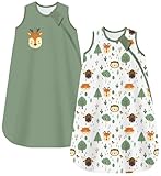 Chilsuessy Baby Schlafsack 1.5 Tog 2er Pack Ganzjahresschlafsack 100% Baumwolle Winter...