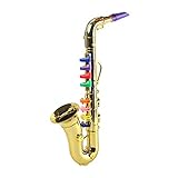 EXCEART Spielzeug Golden Kunststoff Musikinstrument Spielzeug Kinder 8 Rhythmen Trompete Mini...