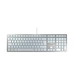 CHERRY KC 6000 SLIM, Ultraflache Design-Tastatur, Französisches Layout (AZERTY), Kabelgebunden...