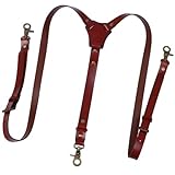 KEXIAO Hosenträger aus PU-Leder, verstellbare Haken-Design, für Herren, bequemer Schultergurt für...