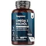 Omega 3 Öl Kapseln - 400 Weichkapseln - 1+ Jahr Vorrat - 1000mg Fischöl pro WeichKapsel -...