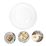 FUNNETOYU Dessertteller mit Perlenrand Glasplatte für Obst Salat und Snacks Stilvolle Servierplatte...