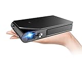 Tragbarer Beamer WiFi Mini DLP 3D Mobiler LED Heimkino Taschenbeamer Unterstützt 1080p Full HD WLAN...