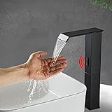 Infrarot Sensor Wasserhahn schwarz Automatisch Mischbatterie Wasserfall waschtischarmatur für...