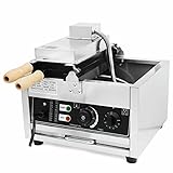 Kommerzielle Waffelmaschine Edelstahl Waffeleisen Antihaftbeschichtung Temperaturregler 1500W...