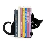 balvi Buchstütze Hidden Cat Farbe Schwarz Buchstütze für das Bücherregal in Form Einer Katze, 2...