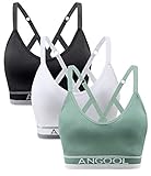 ANGOOL Sport BH Damen Einstellbarer Schultergurt Sport Bustier Damen Gepolstert Starker Halt...