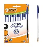 BIC Cristal Original Kugelschreiber mit mittlerer Spitze (1,00 mm), sechseckigem Schaft und...