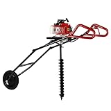 KANBCNG 63CC Benzin Erdlochbohrer aus Metall 3HP Erdbohrer 2-Takt Handerdbohrer mit Doppelte Helix...