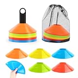 VFANDV Fussball Hütchen Set, 50 Stück 5 Farben hütchen Fussball Set mit Ständer und Netztasche,...