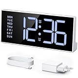 LATEC Wecker Digital, Digitalwecker mit 2 Alarme, Snooze, 3 Alarmzeiten, Digital Uhr mit 4...