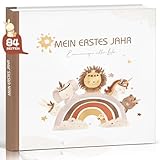 Babybuch mein erstes Jahr, Babyalbum Erinnerungsbuch für schönsten Momente fürs 1. Lebensjahr,...