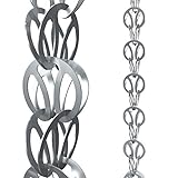 Rain Chains Direct Moderne Schlaufen-Regenkette, 2,5 m Länge, Aluminium, grau, funktionaler und...