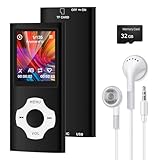 MP3-Player/MP4-Player mit Bluetooth 5.2, Musik-Player mit 32 GB Speicherkarte, 1.8 Zoll TFT...