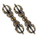 Homoyoyo 2 Stück Vintage Messing Vajra Pestle Ornament Filigrane Buddhistische Dharma Dekoration...