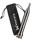 WIKA Teleskop Blasrohr mit Baumwollbeutel - Feuerblasrohr mit Mundstück für Lagerfeuer und Grill -...