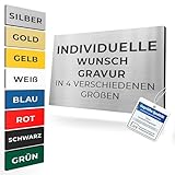 Klingelschild mit Gravur | Namenschild Briefkasten selbstklebend Türschild in vielen Farben &...