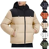 Herren-Daunenjacke, Oberbekleidung – Herren-Winterjacken mit Kapuze, winddicht, isoliert, warm,...