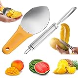 Mangoschneider Edelstahl,Forreen 2 Stück Melonenschneider Multifunktionaler...