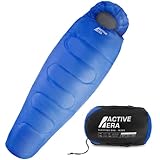 Active Era Mumienschlafsack – Schlafsack Winter und Sommer, -10°C bis 10°C - Wasserabweisend und...