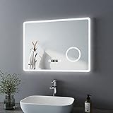 Bath-mann LED Badspiegel 80x60cm mit Beleuchtung Kaltweiß Badezimmerspiegel Spiegel mit Touch...