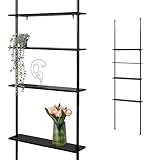 bremermann Teleskop-Wandregal mit 4 Ablageböden aus Bambus, vielseitig einsetzbar im Wohnzimmer,...