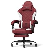 PZDO Gamer Stuhl Ergonomischer Gaming Stuhl mit Fußstütze, Gaming Sessel, Gepolstert Gaming Chair...