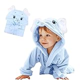 WYTbaby Bademantel Baby Weich Flanell Kinder Bademantel mit Kapuze, Schnell Trocken Bademantel für...