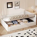 Zravenna Polsterbett Schlafsofa 140x200 mit Bettkasten, Gepolstertes Daybed mit Große Stauraum...