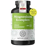 NATURE LOVE® Magnesium Komplex - 180 Kapseln - 400mg elementares Magnesium je Tagesdosis -...