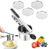 TOSAVGA Kartoffelpresse, Spätzlepresse Edelstahl, Spaghettieispresse mit 4 Austauschbare Sieb,...