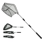 Fishing Kescher Angeln,Unterfangskescher Angelkescher 150cm,3 Sektionen Teleskop -...