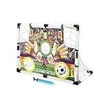 Jugend Fußballtor,3-Fach Höhenverstellbares Fußballnetz Spielzeug-Set,Verstellbares Fußballtor...