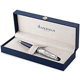 Waterman Expert Kugelschreiber | Metall und blaue Lackierung | ziselierte Kappe | blaue Tinte |...