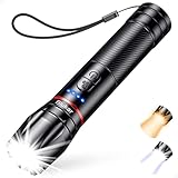 Blukar LED Taschenlampe 2 Farbtemperatur, 2000 Lumen Superhell Zoombar Taschenlampen Aufladbar mit...