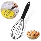 ASelected Silikon Schneebesen Quirl 26 CM, Schwarz, Spülmaschinenfest, Rutschfest, Mischen,...