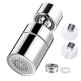 360° Wasserhahn Aufsatz Schwenkbar, M22/M24 Drehbare Wassersparer Verlängerung, Perlator mit Zwei...