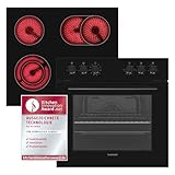 Telefunken ECHS65A-B2 Einbauherd-Set | Elektro-Herd-Kochfeld-Kombination | Backofen mit Grill und...