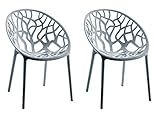 CLP 2er Set Gartenstühle Hope Kunststoff I Stapelstühle wetterfest und UV-beständig I...