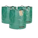 DIVID® Gartensäcke mit Trageschlaufen |Gartensack 3x 272L Set Laubsack Gartenabfallsack -...