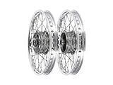 Set: 2x Speichenrad 1,5 x 16' Alufelge poliert + Edelstahlspeichen - für Simson S50, S51, KR51...