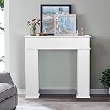 VixorLuilith Kaminumrandung, lackierter dreitüriger Kaminschrank 107x100 cm,...