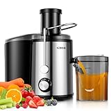 GDOR Entsafter Gemüse und Obst 800W Entsafter aus Edelstahl 76mm Großem Mund Juicer Machine 3...