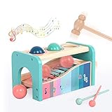 NUKied Xylophon und Hammerspiel Spielzeug mit Xylophon| Montessori Pädagogische Spielzeug ab 1...