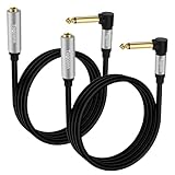 Togconn TS-Verlängerungskabel, rechtwinklig, 6,35 mm, 6,35 mm TS-Stecker auf Buchse,...